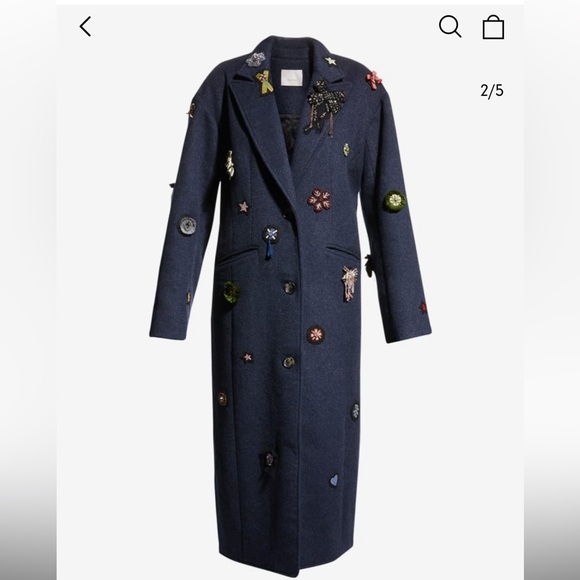 NWT Cinq a sept Gravis embellished coat - Picture 1 of 6